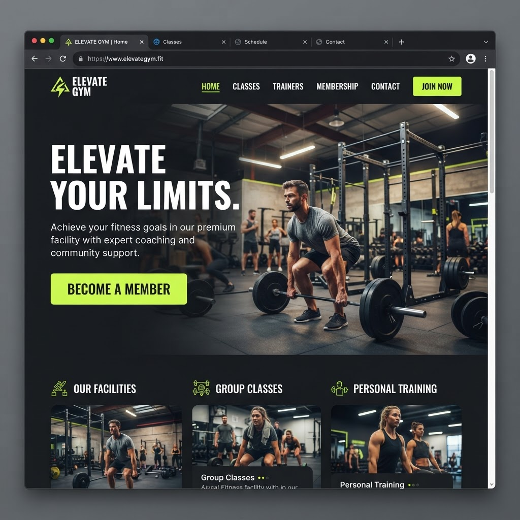 Ironworks Fitness website mockup